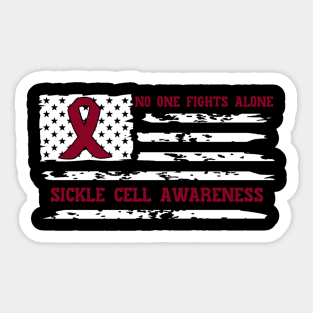 No One Fights Alone Sickle Cell Awareness Sticker